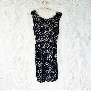 Eliza J navy lace belted dress